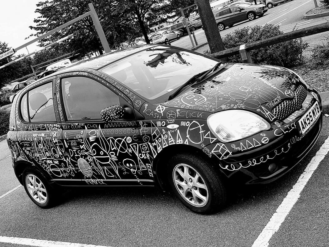 doodle car sticker